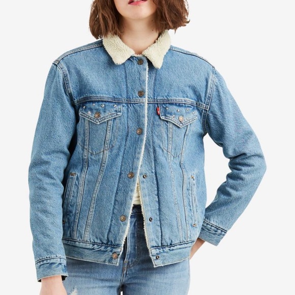 Levi's Jackets & Blazers - Levi’s Ex-Boyfriend Fleece Denim Jacket / Sherpa jacket / Size S